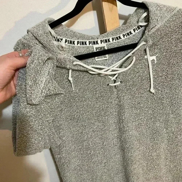 Pink Victoria Secret pullover hoodie grey size xs - Picture 3 of 10